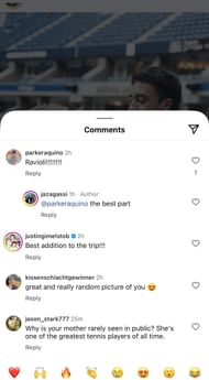 Andre Agassi's daughter Jaz's Comments section